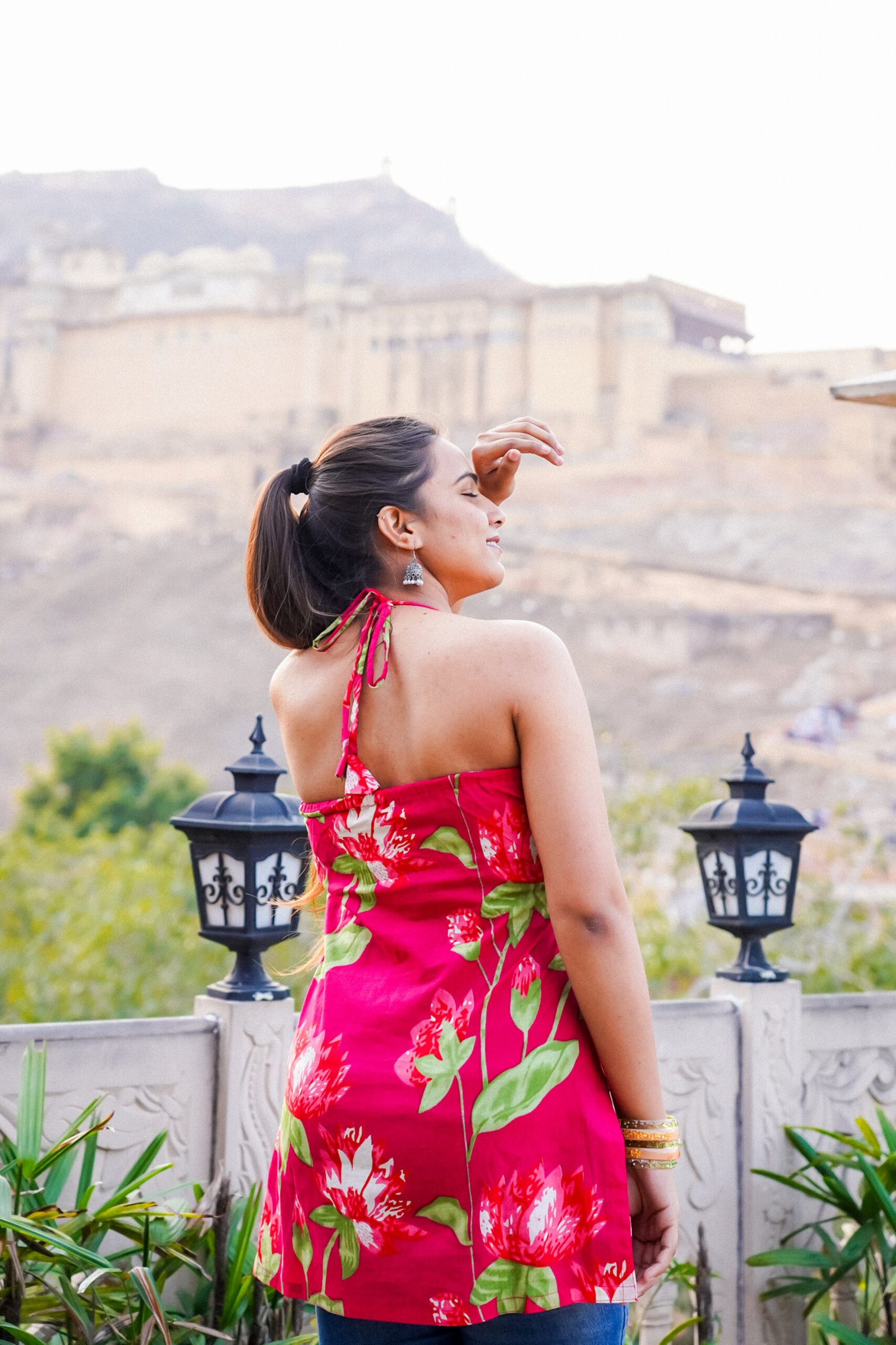Pink Floral Halter Top