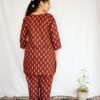 Maroon & Beige Printed Cotton Co-Ord Set