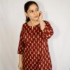 Maroon & Beige Printed Cotton Co-Ord Set