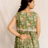 Sage Green Floral Printed Cotton Midi Dress