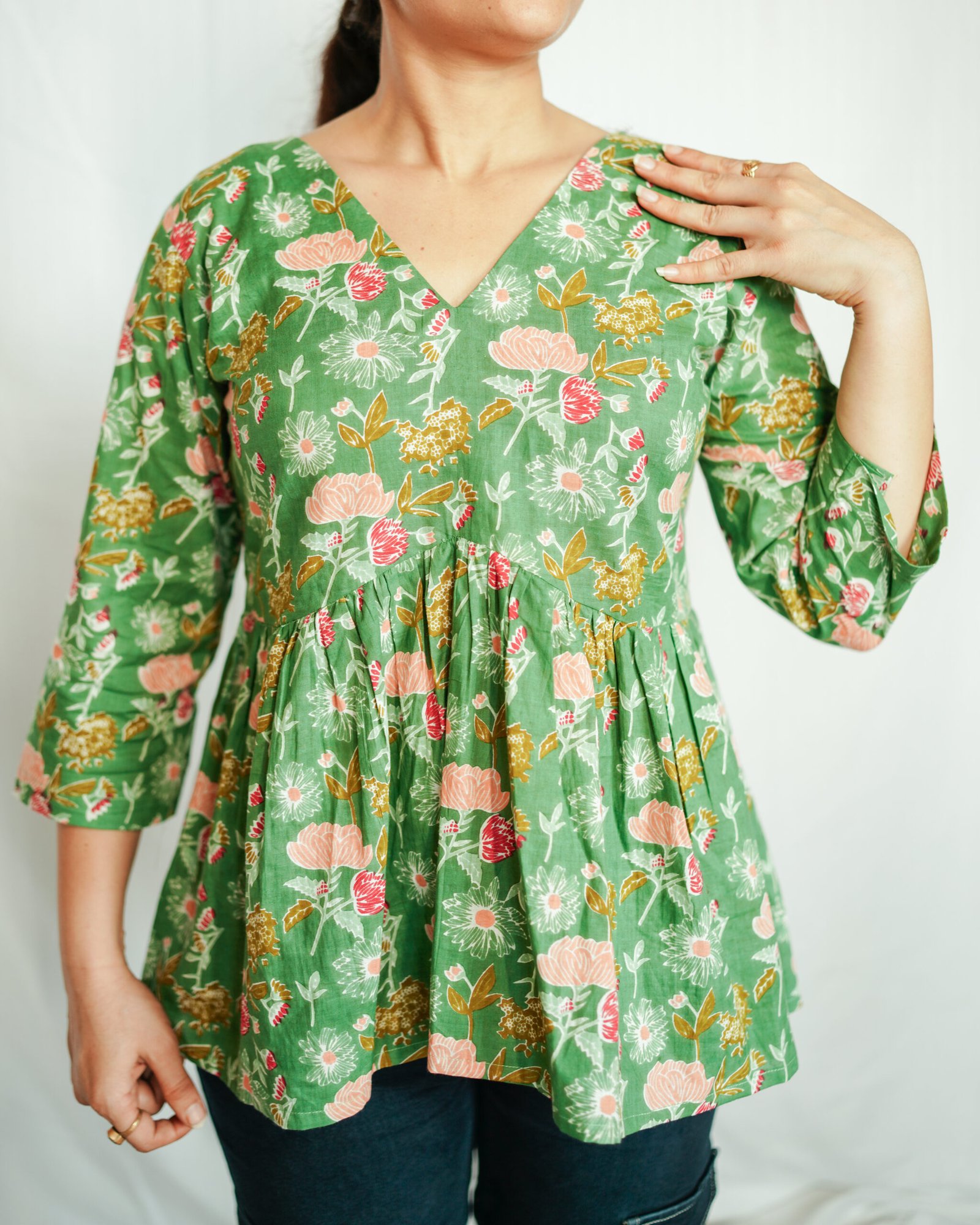 Green Meadow Floral Top
