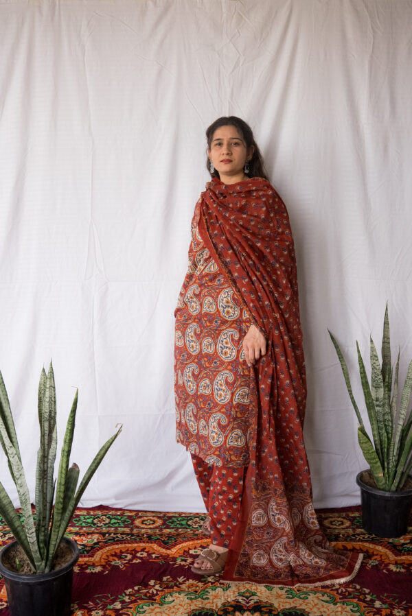 Rust Paisley Charm Kurta Set