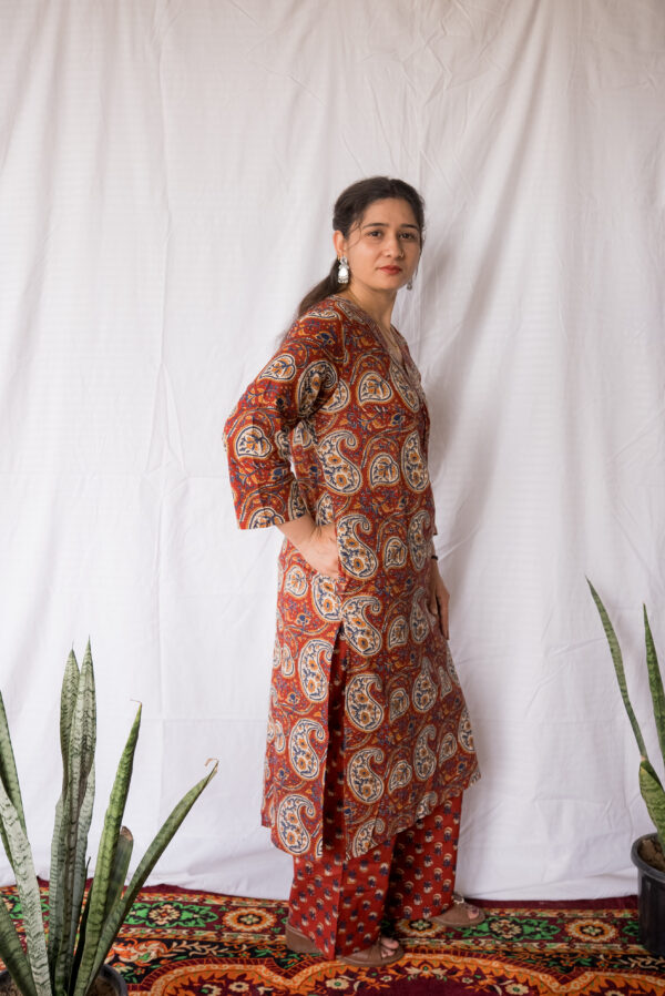 Rust Paisley Charm Kurta Set