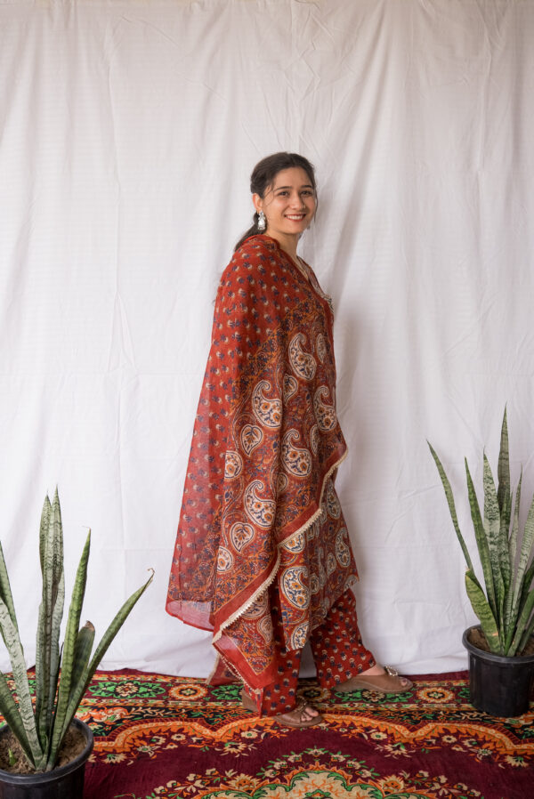 Rust Paisley Charm Kurta Set